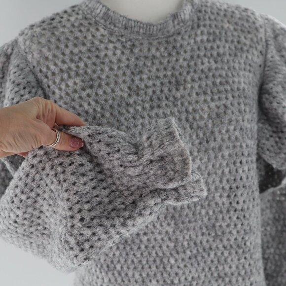 Broadway 38 Wool Sweater Women's XS Gray Twee Boho Bohemian Feminine Night Out - Picture 9 of 10
